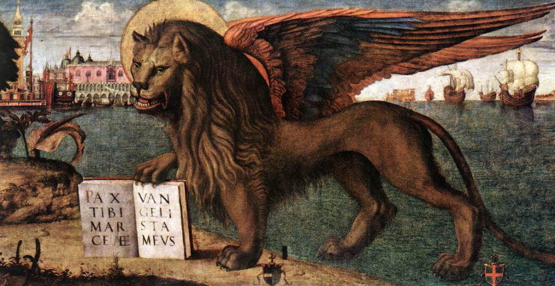  カルパッチョ　【　聖マルコのライオン　】　1516　｜130 x 368 cm　|　パラッツォ・ドゥカーレ、ヴェネツィア、イタリア