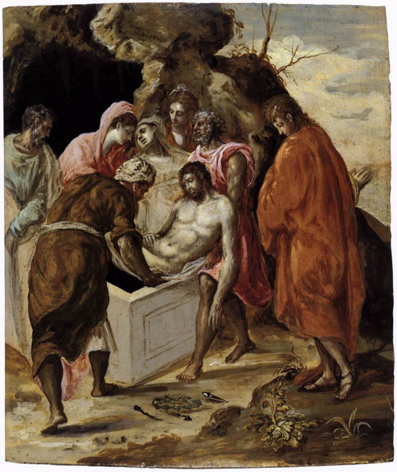 エル・グレコ　【 キリストの埋葬 】 1560年代 ｜51.5 x 43 cm ｜ベナキ博物館、アテネ、ギリシャ