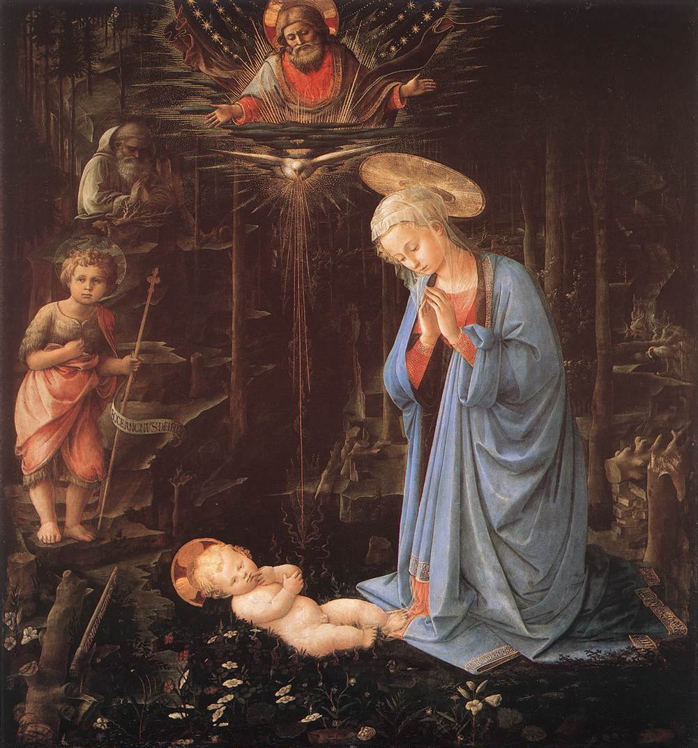 フィリピーノ・リッピ　【幼児キリストの礼拝】 1459 | 　130 x 119cm 　| ベルリン美術館