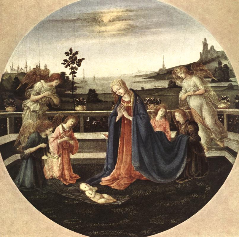  フィリピーノ・リッピ　【幼児キリストの礼拝】 1480-83 | 　83 x 83cm 　| エルミタージュ美術館