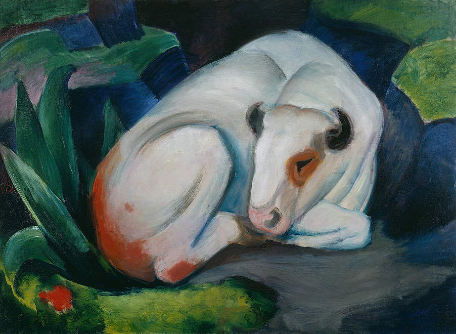 フランツ・マルク　《 白い牡牛 》 1911 ｜　100 x 135.2 cm　｜　グッゲンハイム美術館、ニューヨーク