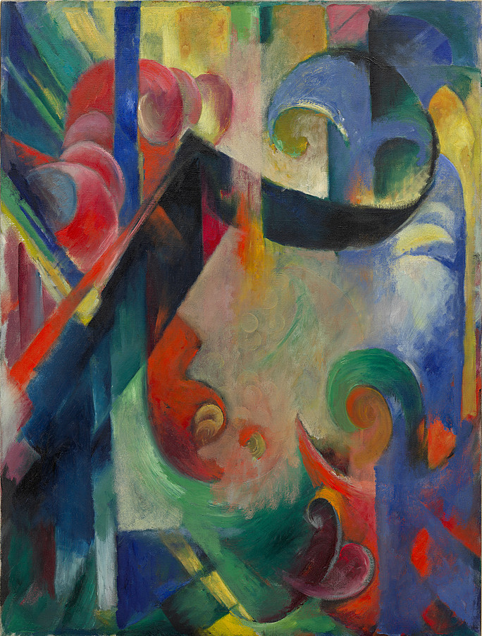 フランツ・マルク　《 崩壊する形態 》 1914　｜　111.8 x 84.4 cm ｜グッゲンハイム美術館、ニューヨーク