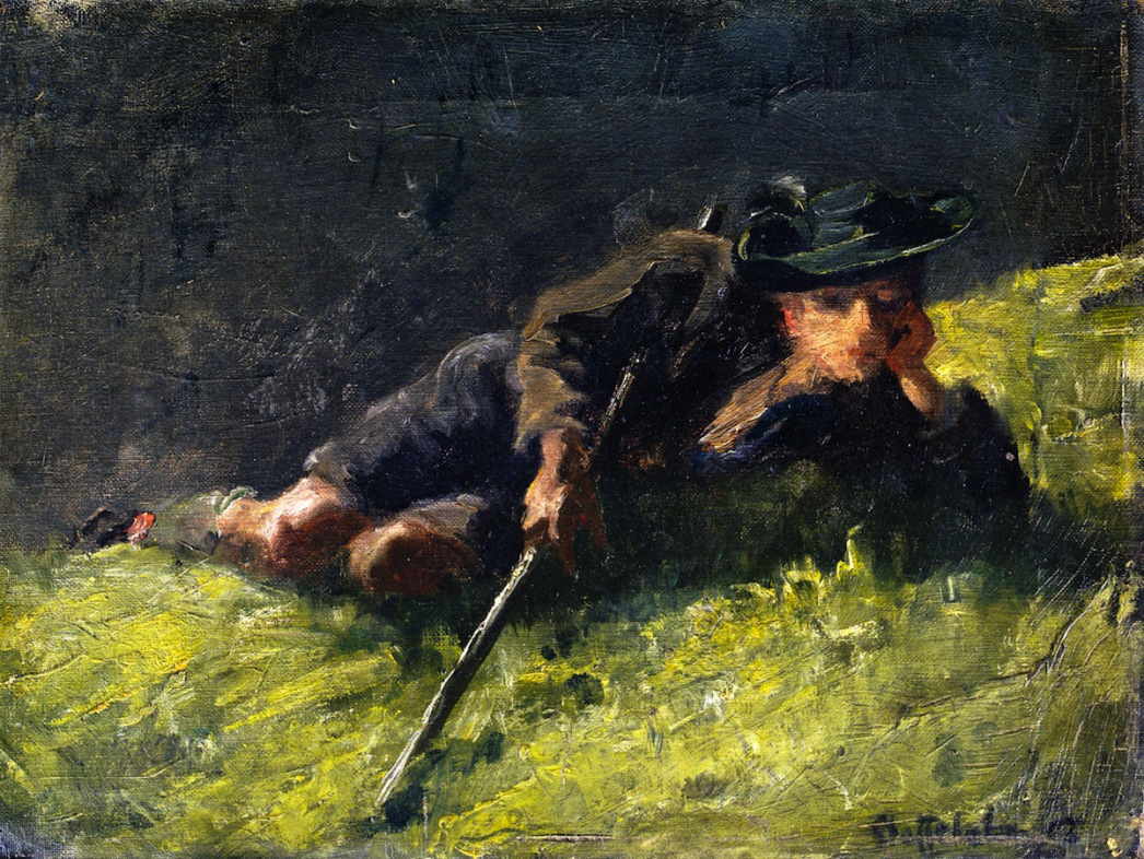  フランツ・マルク　《 若い牛飼い　》 1902　｜　31.3 x 41 cm 　｜　ミュンヘン市立美術館（レンバハハウス）