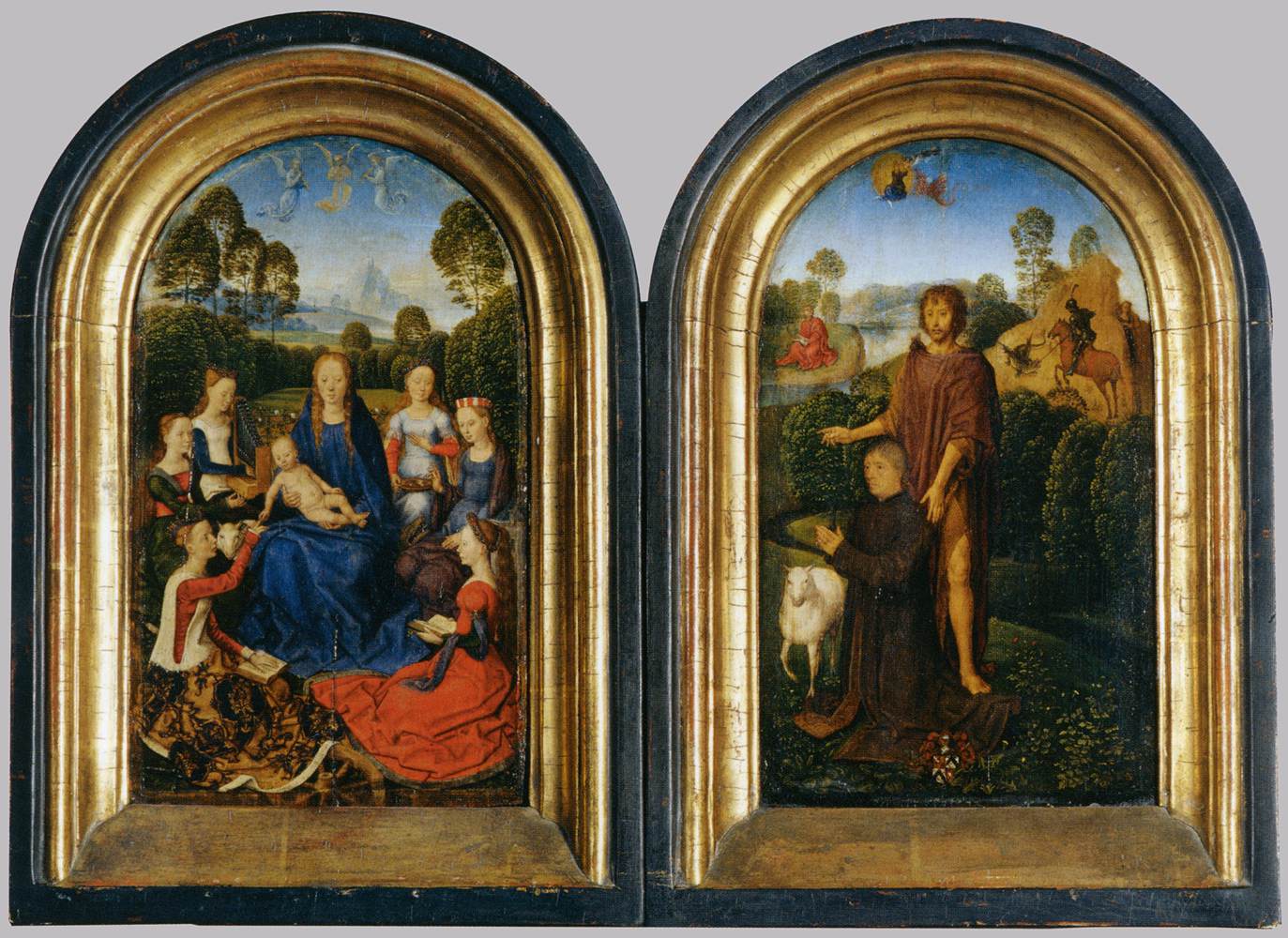 メムリンク　【ジャン・デュ・セリエの二連祭壇画 】　1475　｜各　25 x 15 cm ｜ルーヴル美術館、パリ