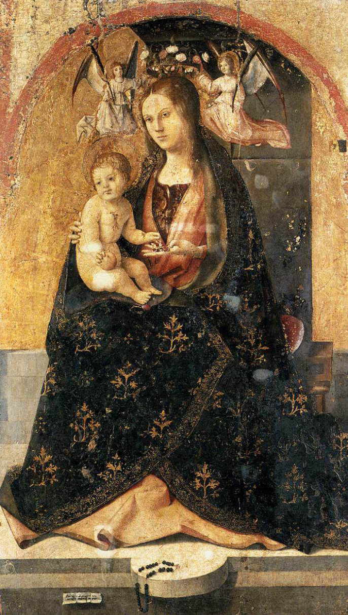アントネッロ・ダ・メッシーナ　【 聖母子 】 1473 　| 　129 x 76 cm |　メッシーナ州立美術館、メッシーナ、イタリア
