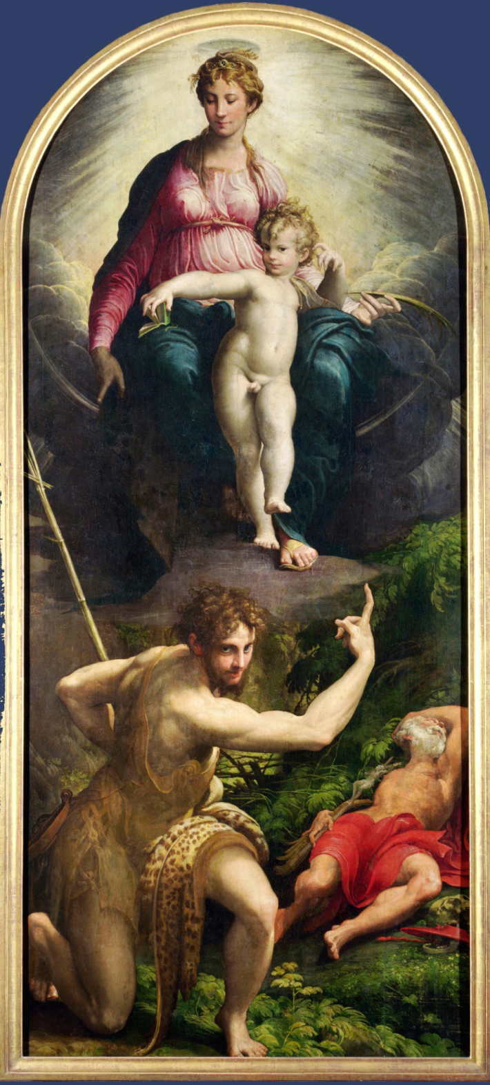 パルミジャニーノ　【 聖ヒエロニムスの幻視 】　1527　｜343 x 149 cm 　｜ロンドン・ナショナル・ギャラリー