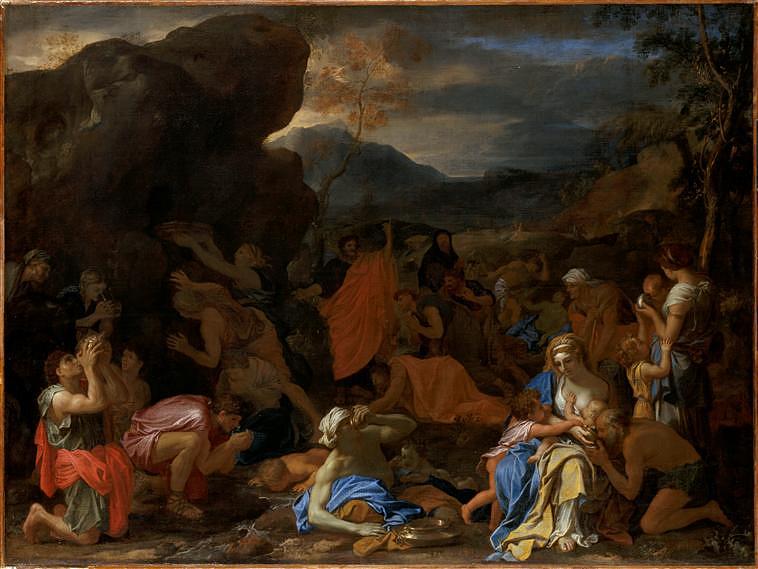 ル・ブラン　【岩から水を出すモーセ 】 1648-50 | 　114 x 153 cm ｜ルーヴル美術館