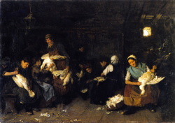 リーバーマン 【 ガチョウの羽をむしる女たち 】 1871-72 | 118 x 172 cm |ベルリン国立美術館