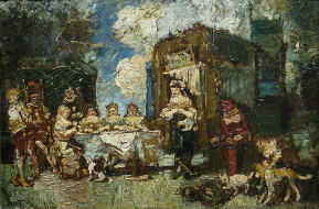 モンティセリ　【　宿の夕食　】 年代不詳 ｜　40 x 58 cm　　｜　ルーヴル美術館、パリ、フランス